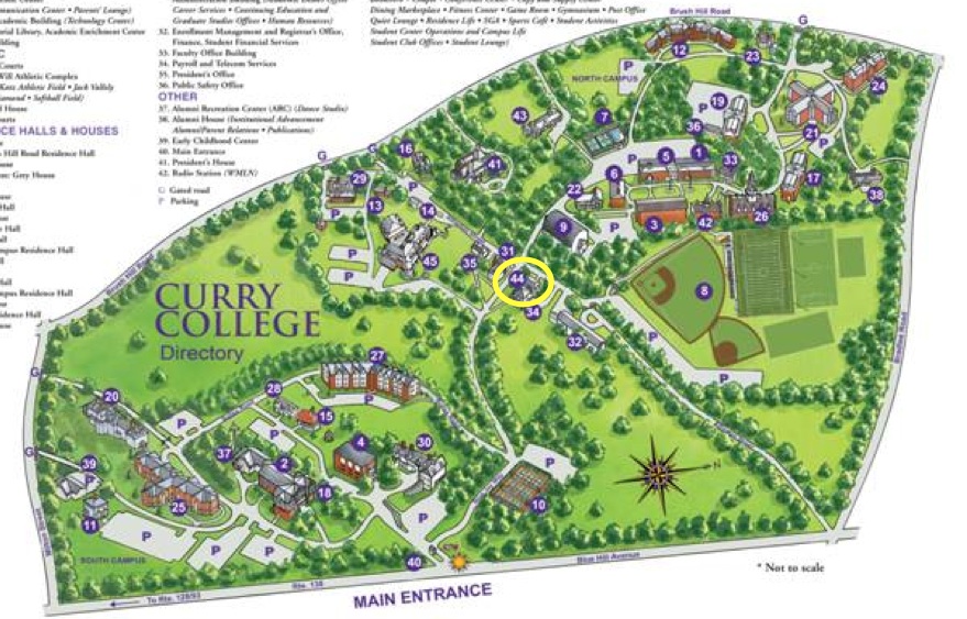Campus Map Showing Faculty Center